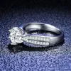 Vvs Moissanite Ring Wedding Proposal 925 Silver Six Claw Moissan Diamond Starlight Queen