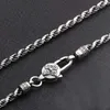Chokers Thai Silber 4 mm runde Herren-Hanfseil-Halskette S925 Thai-Silber Vintage klassische geflochtene lange Halskette Schmuck 231204