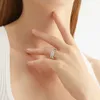 Anillo de moissanita para mujer de filigrana de oro de plata 925 sólida con rueda de joyería de estilo de diseñador único