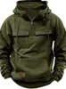 Men's Hoodies Men Tactical Sweatshirt Quarter Zip Cargo Pullover Workout Gym Sports Running Outdoor Winter Jackets