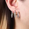 Stud Earrings JF2023 Original Design Fashion Trend Simple Micro-inlaid Zircon Three-layer Wave 925 Silver Needle Women's