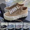 Designer Sneakers Gabardine Nylon Shoes Brand Wheel Sneaker Luxury Canvas Rubber Shoe Fashion Platform Trainers Heighten Shoe Sequin Trainer