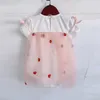 Комбинезоны для маленьких девочек, платье-комбинезон для новорожденных, весна-лето 2023, повседневное кружевное боди с вышивкой, комбинезон, одежда TZ794