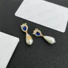 디자이너 여성 귀걸이 액적 모양의 진주 귀걸이 절묘한 다이아몬드 매력 2 색