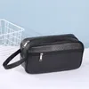 Cosmetic Bags Men Small Classic Minimalist Pu Leather Dopp Kits Business Travel Toiletry Organizer Black Makeup Wash Bag