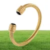 Kabeltråd Bangle Cuff -armband Klassiska varumärkessmycken för kvinnor Män Svart Stackbara armband Designer7415245