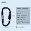 CARABINERS BOMS Fiske 19 st Survival D-Ring Carabiner Clip Screw Lock Travel Hook Aluminium Aalloy Buckle Karabiner Camp Climb Equipment 231206