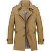 Vestes pour hommes Hommes d'affaires coupe-vent longues vestes pur coton Trench manteaux décontracté printemps automne hiver mode costume Streetwear Blazers 231206