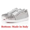 2024 Nouveau Designer Luxe Christianss Red Bottoms Casual Chaussures Mocassins Rivets Low Vieira Spikes Studed Hommes Femmes Paris Made In Italy Baskets Bas Grande Taille 13