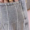 Frauen Jeans 2024 Sommer Kurze Frauen Hohe Taille Diamant Quaste Y2k Casual Böden für Damen Denim Shorts Kleidung Weibliche