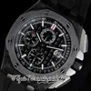 Mężczyźni Audemar Pigue Watch APF Factory JJF26400 CAL3126 A3126 Chronograph Mens Futeble Carbon Case Ceramiczna ramka Czarna Tekstura Pasek Gumowy Pasek Super Eternity Stop