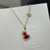 Colar de luxo feminino colares designer jóias mulher cabaça em forma de 18k rosa ouro vermelho ágata diamante correntes jóias designers senhora menina presente de festa de aniversário