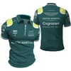 Męskie koszulki Polos Męskie Hot Sprzedawanie Aston Martin F1 Team Formuła 1 Race Car Alonso Polo Short Sleved 8uix