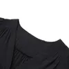 Casual Dresses Women Classic Black Commute Dress Sexy Long Sleeve Deep V High Slit T Shirt Elegance Chic Evenign Party Vestidos