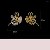 Broches para mulheres elegantes alfinetes de lapela borboleta 18K banhados a ouro joias de zircônia acessórios para festa de casamento