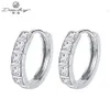 Boucles d'oreilles Huggie en argent Sterling 925 Moissanite pour hommes et femmes, cadeau de mariage, bijoux fins