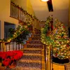 Decorações de Natal 2,7 m 9 pés Pinho Verde Guirlanda de Natal Feito à mão Guirlanda de Natal Porta Escadas Decoração Lareira de Natal para Casa Decoração ao Ar Livre 231207