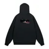 Trendy Paris high version B classic style. Cola embroidered black tape hoodie for men and women's loose fitting top