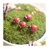 Arti e mestieri Artificiale Mini Lady Bugs Insetti Beatle Fairy Garden Miniature Muschio Terrario Decor Resina Bonsai Home Drop Delivery Dha5K