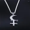 Hanger Kettingen Lilith Godin Griekse Mythologie Maan Ketting Voor Vrouwen Mannen Roestvrij Staal Heks Astrologie Symbool Ketting Sieraden Colar