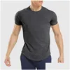 LL Outdoor Herren-T-Shirt, Herren-Yoga-Outfit, schnell trocknend, schweißableitend, kurzes Sport-Top, kurze Ärmel für Fitness, 963