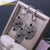 Wedding Jewelry Sets Ajojewel Brand Vintage For Women Black Crystal Hollow Flower Necklace Earrings Ring Unique Gifts 231207