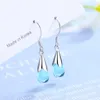 Dangle Earrings Wholesale 925 Sterling Silver Women Fashion Jewelry High Quality Blue Crystal Zircon Selling Long Tassel