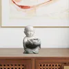 Candle Holders Ceramic Little Monk Statue Tealight Holder Feng Shui Ornament Zen Yoga Decoration Lightweight