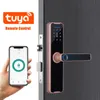 Smart Lock Tuya biométrique serrure d'empreintes digitales Bluetooth électronique serrure de porte intelligente contrôle de déverrouillage sans clé à distance pour portes en bois 231206