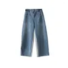 Erkek kot pfnw patchwork renk kontrast niş tasarım denim pantolon üç boyutlu cepler yüksek cadde gevşek düz 12Z4790