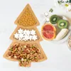 Plates Christmas Tree Tray Wooden Plate Dessert Dinner Candy Snack Board Nuts Serving Dish