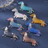 Broches DRui 2023 Animal teckel chien broche mode broche métal émail femmes vêtements bijoux accessoires fête vacances cadeaux