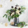 Fleurs décoratives 20 pièces Arrangement floral couronne de noël aiguilles de pin artificielles Branches cônes de fer