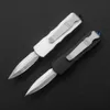 Mini Lightweight Tactical Self-defense Knife Aviation Aluminum Handle D2 Blade Double Action Quick Opening Outdoor EDC Tool Holiday gifts