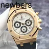 Erkekler Audemar Pigue Watch APF Fabrikası İsviçre Royal Oak Audpi Mens Mekanik Kol saati Epic Serisi 26022or Nadir Panda Plakası 18K Gül Altın 39mm Mekanik WNMYSD1