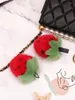 Chaveiros Bonito Bola Pompom DIY Straberry Chaveiro para Meninas Saco Charme Mochilas Chaveiro Mulheres Presente de Aniversário