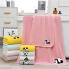 Toalla 2pcs Conjuntos de toallas y paños Lindo oso bordado Baño suave absorbente para baño Viajes de playa