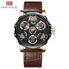 Wristwatches Top Luxury Men's Mechanical Hollowed Out Wristwatch Trend Genuine Leather Strap As A Gift For Loved Ones And Elders