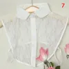 Chemise à nœud papillon, faux col détachable, chemisier à faux revers, haut à volants mignons, épissure de dentelle boutonnée, accessoires de vêtements pour femmes