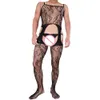 Sommer Herren Body Bodystockings Männliche Unterwäsche Porno Sexy Dessous Homosexuell Erotische Teddy Männer Overall Fishnet Kleidung Schwarz Weiß