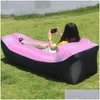 Garden Sets Green Lazy Inflatable Sofa Portable Outdoor Beach Air Bed Folding Cam Slee Bag Bed238C Drop Delivery Home Furniture Dh49K