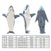 Couvertures Couverture châle pour enfants adultes dessin animé requin sac de couchage doux flanelle pyjamas bureau confortable tissu de haute qualité sirène 231207