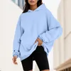 Kobiet bluz z kapturem Koreańskie kobiety duże bluzy solidne pullover harajuku luźne dreski na zewnątrz streetwearu sudaderas de mjeres