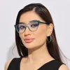 Lunettes de soleil 2023 Mode européenne et américaine Cat Eye Miroir plat Anti Blue Light Lunettes Cadre Insert Spring Leg Eyes pour femmes