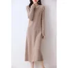 Casual Dresses Wool Dress For Women 2023 Autunm/Winter Fashion Cashmere Sweaters Long Style 5Colors Jumpers DR01