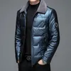 Parkas pour hommes de qualité supérieure couleur unie hommes décontracté 90 vestes de canard blanc col de fourrure affaires épais vêtements d'extérieur chauds manteaux bouffants vêtements 231207