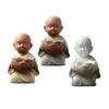Candle Holders Ceramic Little Monk Statue Tealight Holder Feng Shui Ornament Zen Yoga Decoration Lightweight