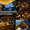 Christmas Decorations Waterproof Star Moon Garland Solar Power String Lights Outdoor Festoon LED Fairy Garden Lamp 8Mode Wedding Christmas Decorations 231207