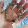 Strand 8mm Fashion Korean Edition Jade Crystal Bracelets Deluxe Women's Flower Lotus Tassel Pendant Bead Bracelet Party Jewelry