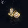 Hot Sale Vvs Moissanite Cluster Earring Studs Iced Out Round Brilliant Cut Diamond Real 14k Solid Gold Flower Earrings
